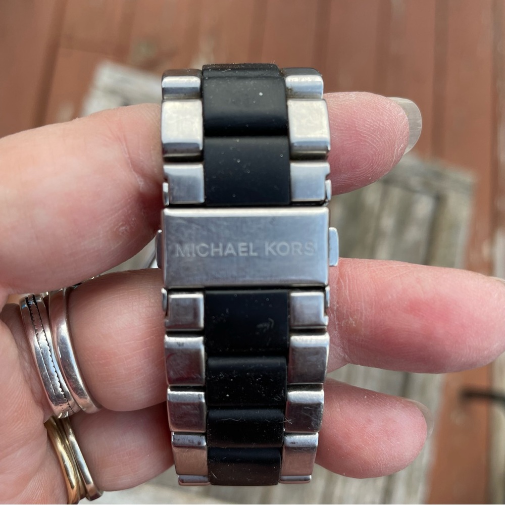 Michael Kors Mercer Black/Steel Chronograph Watch - Picture 4 of 8